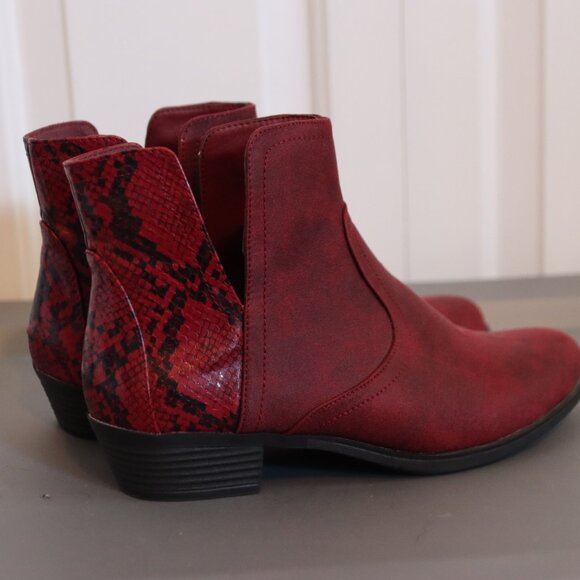 True Craft Tessa Re /Snake Skin Print Booties Split Side Sz 8.5 Colorful CowGirl - Picture 6 of 10